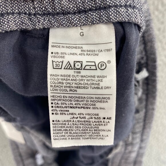 Old Navy Pants Large Gray Linen Blend Pull On Pocket Wide Leg Everyday Ankle NWT - Picture 7 of 13